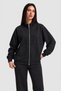 2 Thread Fabric Zippered Stand Collar Kangaroo Pocket Women's Tracksuit Set - 4
