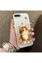iPhone 8 Plus Compatible Silicone Edge Hard Back Case Cat Pattern Loving Couple Phone Case - 3