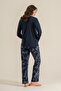 Cotton Modal Soft Textured Long Sleeve Women's Pajama Set with Wide Size Options - 4
