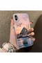 iPhone XS Compatible Silicone Edge Hard Back Case Istanbul Patterned Lover Couple Phone Case - 3