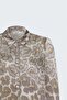 Leopard Patterned Classic Shirt - Beige - 3