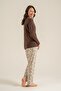 Cotton Modal Soft Textured Long Sleeve Women's Pajama Set - 4