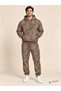 Men's Marble Patterned 3 Thread Regular Hooded Tracksuit Set