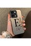 Oppo Reno 14 Pro 5g Compatible Silicone Edge Hard Back Case Letter E Patterned Couple Phone Case - 3