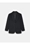 60829 Striped Double-Breasted Blazer-Black - 6