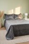 Smoked Serelina Colorful Embroidered Velvet Double Bedspread Set – 3 Pieces - 4