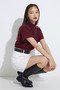 Anthracite Women's Modal Fabric Blouse with Snap Detail - 6