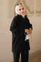 Black Zippered Corsman Cardigan and Trousers Knitwear Set - 3