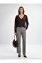 10879 V-Neck Wool Blend Sweater-Dark Brown - 4