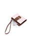 Cream Patterned Strap Wallet Handbag - 4