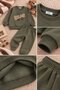 Khaki Boy's Teddy Bear Embroidered Ribbon Crew Neck Tracksuit Set 24960 - 4