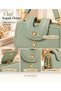Women's 3-Compartment Small Size Vintage Scholarship Zipper and Snap Closure Hand and Shoulder Bag - 4