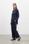 Women's Pleated Detailed Fit Suit -14423Tks Navy Blue - 2