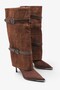 Kelya Women's Accessory Boots - Brown Suede Crocodile - 4