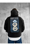 Black Hooded Oversize Premium Simplicity Snake Print Sweatshirt - 2