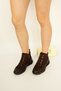 1426 Eren Shoes&Bag Genuine Leather Nubuck Buckle Detailed Daily Comfortable Zippered Ankle Boots Real Leather Nubuck Brown - 3