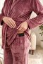 Viola Velvet Long Sleeve Belted Adjustable Waist Maternity and Postpartum Pajama Set - 5