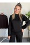 Women's stand collar long sleeve relaxed fit blouse and spanish leg pants two-piece set - 4