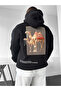 Black Hooded Oversize Premium Camel Embroidered Sweatshirt
