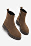 Women's Zippered Thick Sole Casual Boots Terase Light Brown Suede