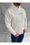 White Hooded Oversize Premium Snake Print Sweatshirt - 2