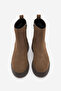 Women's Zippered Thick Sole Casual Boots Terase Light Brown Suede - 6