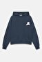 Papatya grafik baskılı kapüşonlu sweatshirt - 7