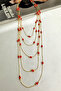 Gold Color Beaded Layered Multi Chain Necklace (35Cm-50Cm) - 2