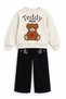Girls' Set Long Sleeve Sweatshirt and Corduroy Pants Set - 2
