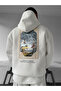 White Hooded Oversize Premium Artist Embroidered Sweatshirt