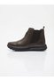 Genuine Leather Brown Orthopedic Women's Boots with Side Elastic and Triangle Accessories - 6