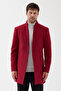 Pagano Men's Red Slim Fit Stand Collar Cashmere Coat - 4