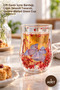 1 Piece Double-Walled Floral Cup – Double-Walled Drinking Glass, Floral Pattern Design, Double-Walled Glass Cup