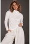 Women's White High-Neck Short Sweatshirt Be531