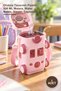1 Piece Water Bottle – 500 ml Bottle with Straw in Bus Design, Water Bottle, Sipper, Portable