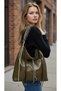 Imported Women's Soft Leather Large Size Shoulder Bag with Rope Strap 27376