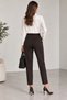 High Waist Skinny Leg Pants with Side Pockets 70593 - 6
