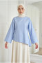 Women's Asymmetrical Cut Spanish Sleeve Waist Tie Blouse Shirt 55 cm - 4