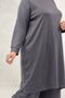 68102 Large Size Ribbed Modal Tunic in Own Fabric - Anthracite - 2