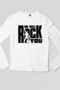 Just Rock You White Relax Fit Long Sleeve Combed Cotton Women's T-Shirt - 2