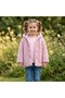 Girl's Plush Coat with Hood and Buttons, Warm Jacket - 2