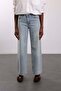 Light Blue Wide Leg Jeans with Stones on the Sides 19119 - 5