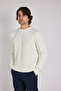 Knitted Patterned Crew Neck Sweater - 4