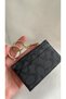 Wallet Women's Black Card Holder Wallet – 4 Card Compartments, Zippered Coin Compartment, Chain for Attachment to Bags - 4