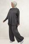 67082 Plus Size Skirt and Oval Cut Modal Trousers Set - Anthracite - 4
