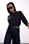 Black Crew Neck Lyocell Yarn Knitwear - 2