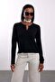Black Buttoned Crew Neck Knitwear 251372 - 4