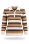 Brown Polo Collar Striped Sweater 261146