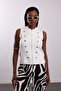 Ecru Gold Buttoned Knitwear Vest - 4