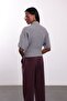 Gray Bat Sleeve Polo Collar Knitwear 261140 - 6